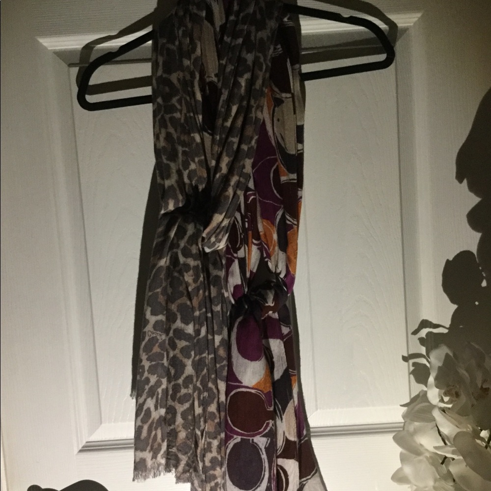 Coach Scarves Lot of 2, Ocelot & Signature Prints